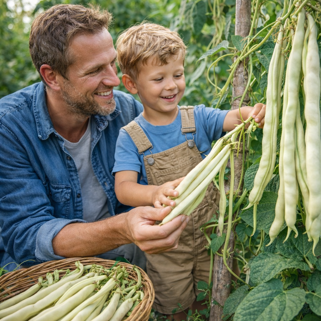 Ivory Silk Garden Beans HighYield Non-GMO Seeds
