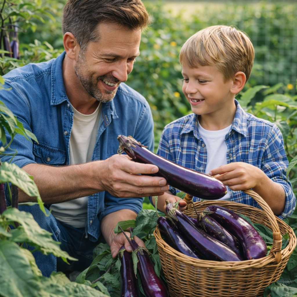Midnight Velvet Long Eggplant Seeds Non-GMO Asian High Yield