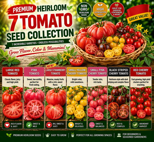 Tomato Seeds Kit 7 Varieties above 2000 Seeds Heirloom Non-GMO Easy Grow
