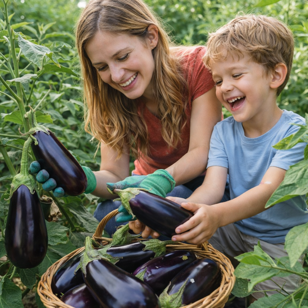 Midnight Silk Asian Eggplant Seeds Premium Non-GMO Tender Garden Variety