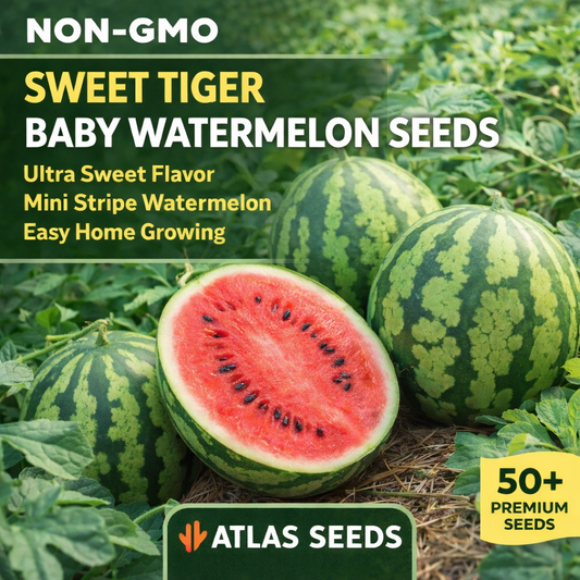 Sweet Tiger Baby Watermelon Seeds Non-GMO Ultra Sweet Easy Grow