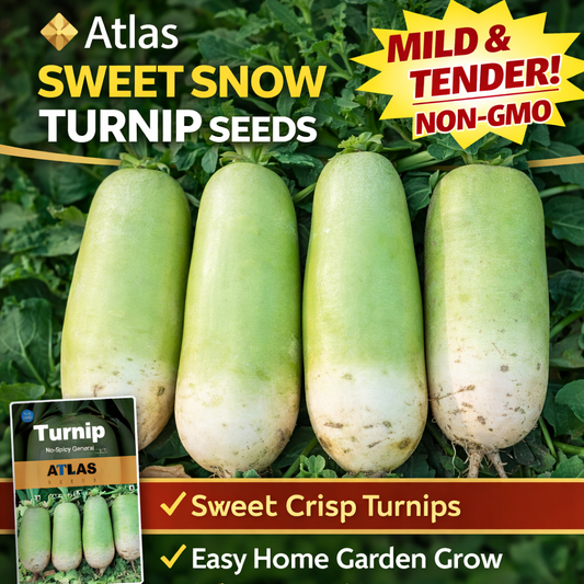 Chinese Green Radish Seeds 100+ Sweet Crisp Non-GMO Easy Grow High Yield