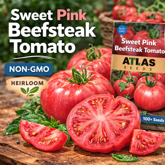 Sweet Pink Beefsteak Tomato Seeds – Non-GMO Heirloom Garden Tomato, 200+ Seeds