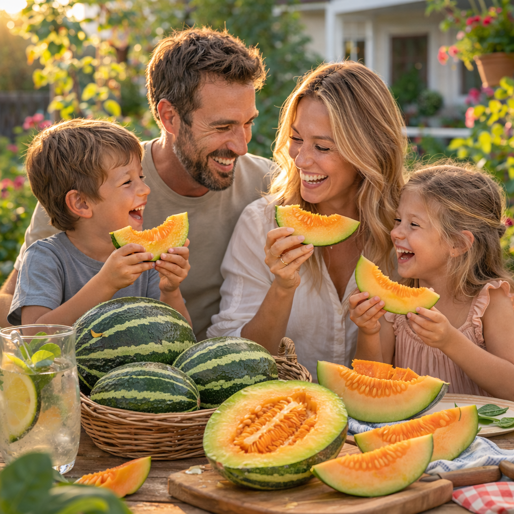 Crisp Sweet Melon Seeds Non-GMO Garden Fruit High Yield Easy Grow