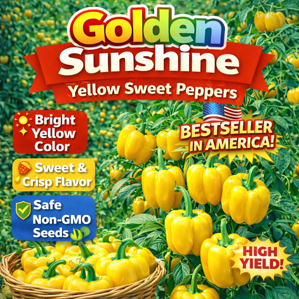 Sweet Yellow Bell Pepper Seeds 50+ Non-GMO Crisp Flavor Garden Grow