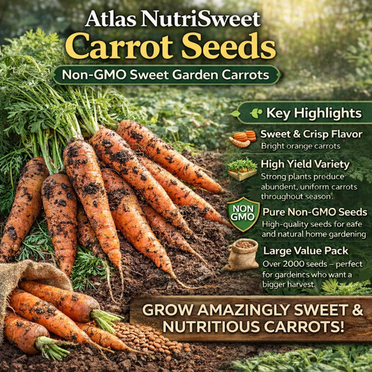NutriSweet Carrot Seeds – Non-GMO Sweet Garden Carrots 1000+ Seeds