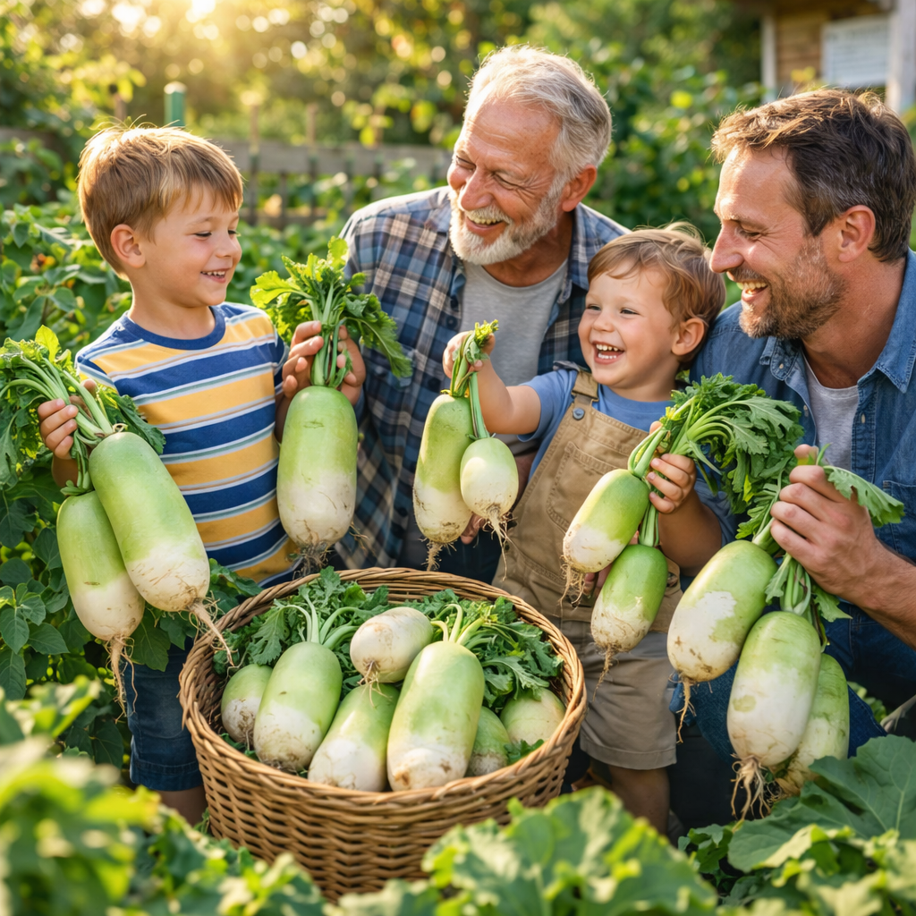 Chinese Green Radish Seeds 100+ Sweet Crisp Non-GMO Easy Grow High Yield