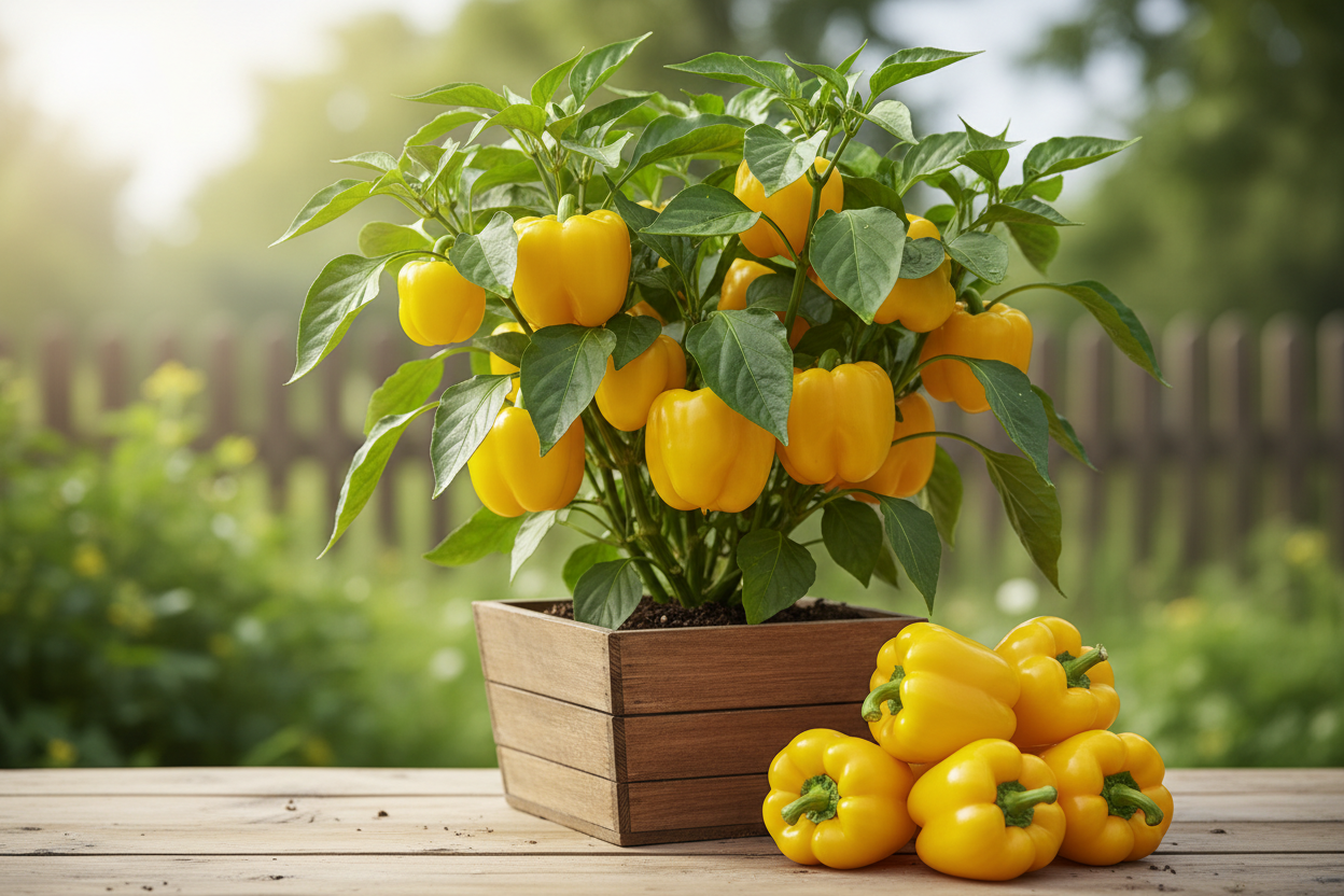 Sweet Yellow Bell Pepper Seeds 50+ Non-GMO Crisp Flavor Garden Grow