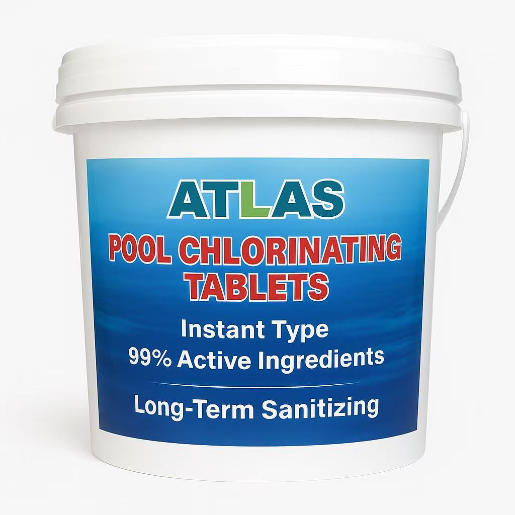 Atlas AquaShield Pool Chlorine Tablets  99% Active Chlorine • Long-Lasting Water Protectio