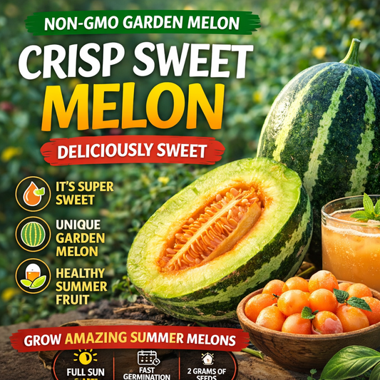 Crisp Sweet Melon Seeds Non-GMO Garden Fruit High Yield Easy Grow