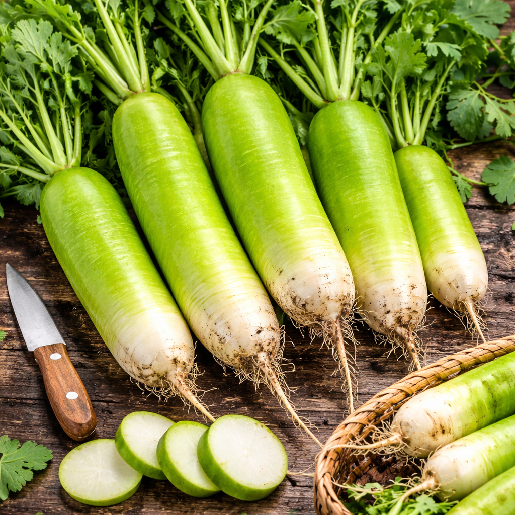 Green Radish Seeds 150+ Asian Daikon Non-GMO Crisp Sweet Easy Grow
