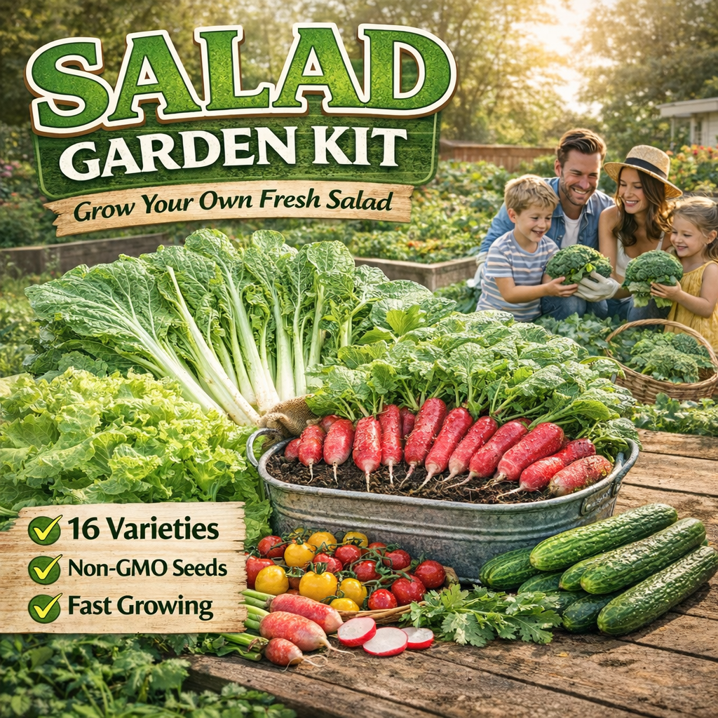 Salad Garden Seeds Kit 16 Varieties 10000+ Seeds Non-GMO Vegetable Mix