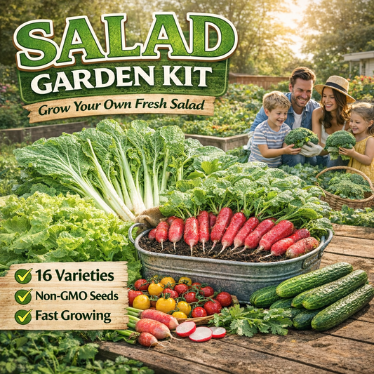Salad Garden Seeds Kit 16 Varieties 10000+ Seeds Non-GMO Vegetable Mix