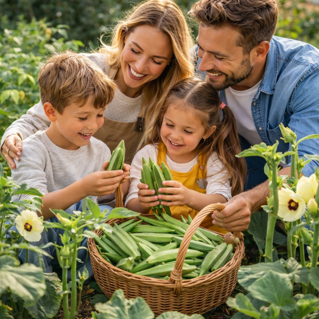 Emerald Slim Okra Seeds Tender Non-GMO Garden Favorite