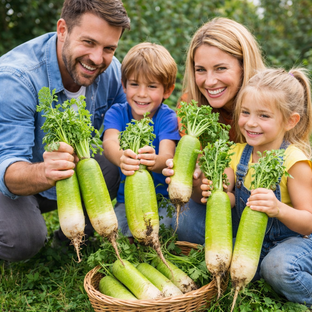 Green Radish Seeds 150+ Asian Daikon Non-GMO Crisp Sweet Easy Grow