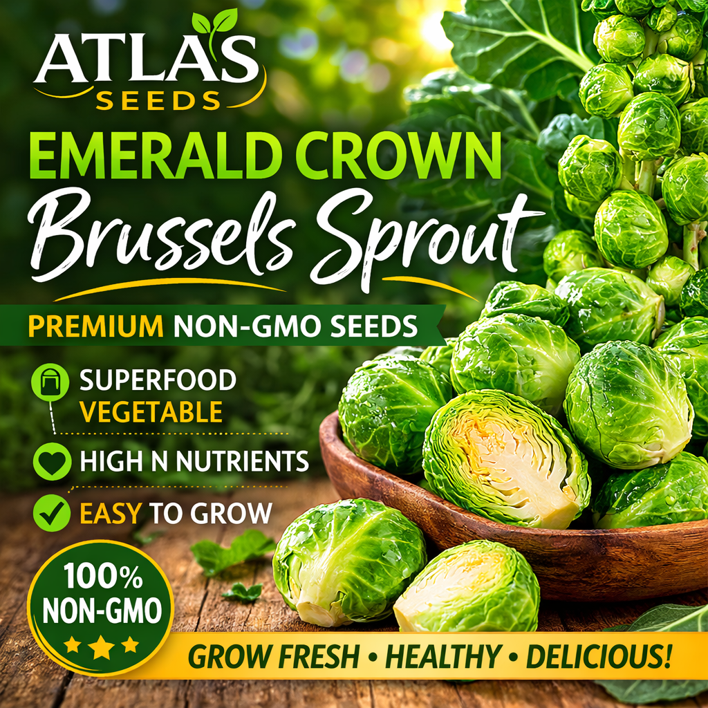Brussels Sprout Seeds 100+ Non-GMO Emerald Crown Superfood Garden
