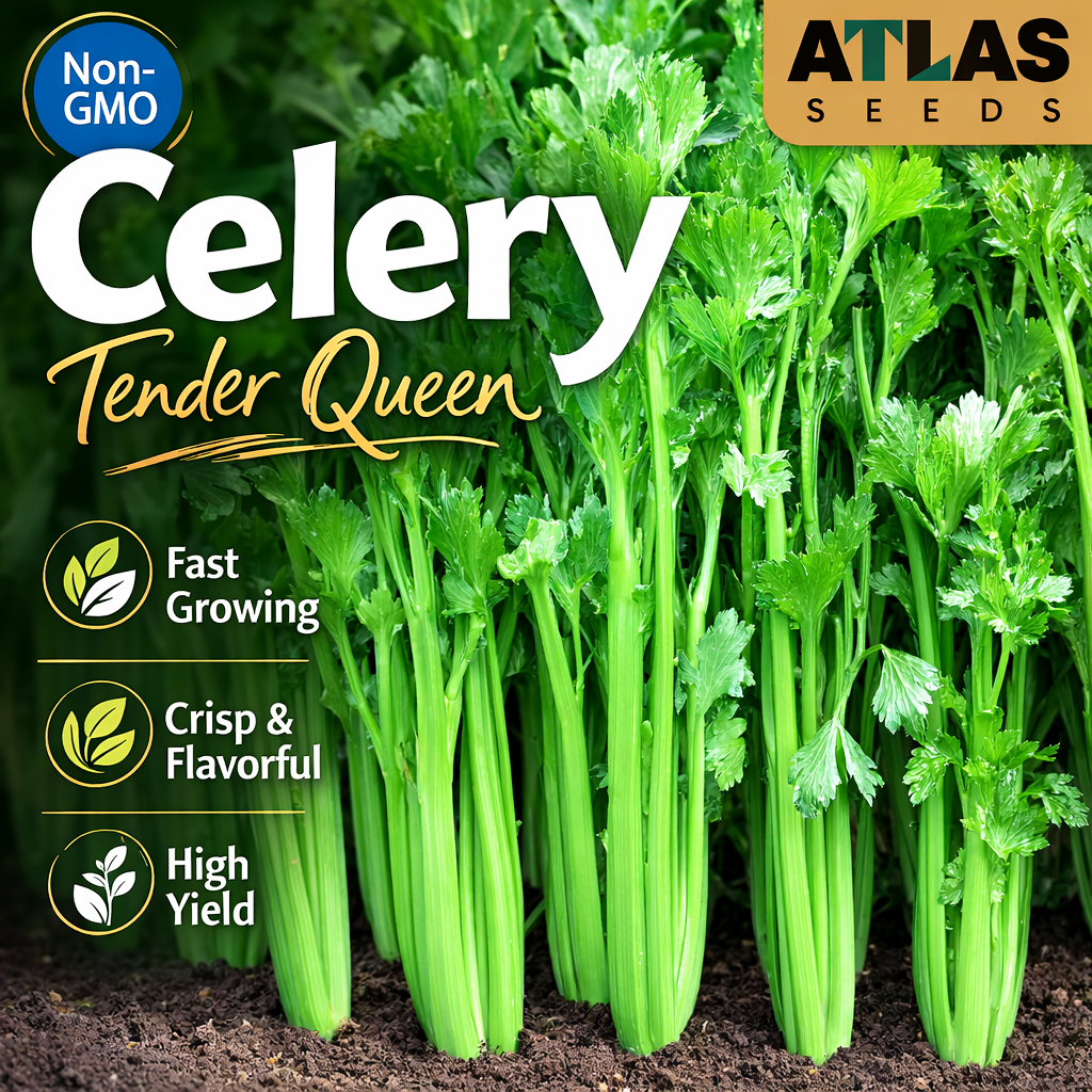 Celery Seeds 1000+ Tender Queen Non-GMO Crisp High Yield Easy Grow