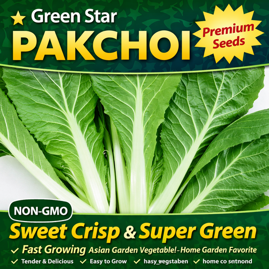 Green Star Pak Choi Seeds 300+ Non-GMO Sweet Crisp Fast Growing High Yield