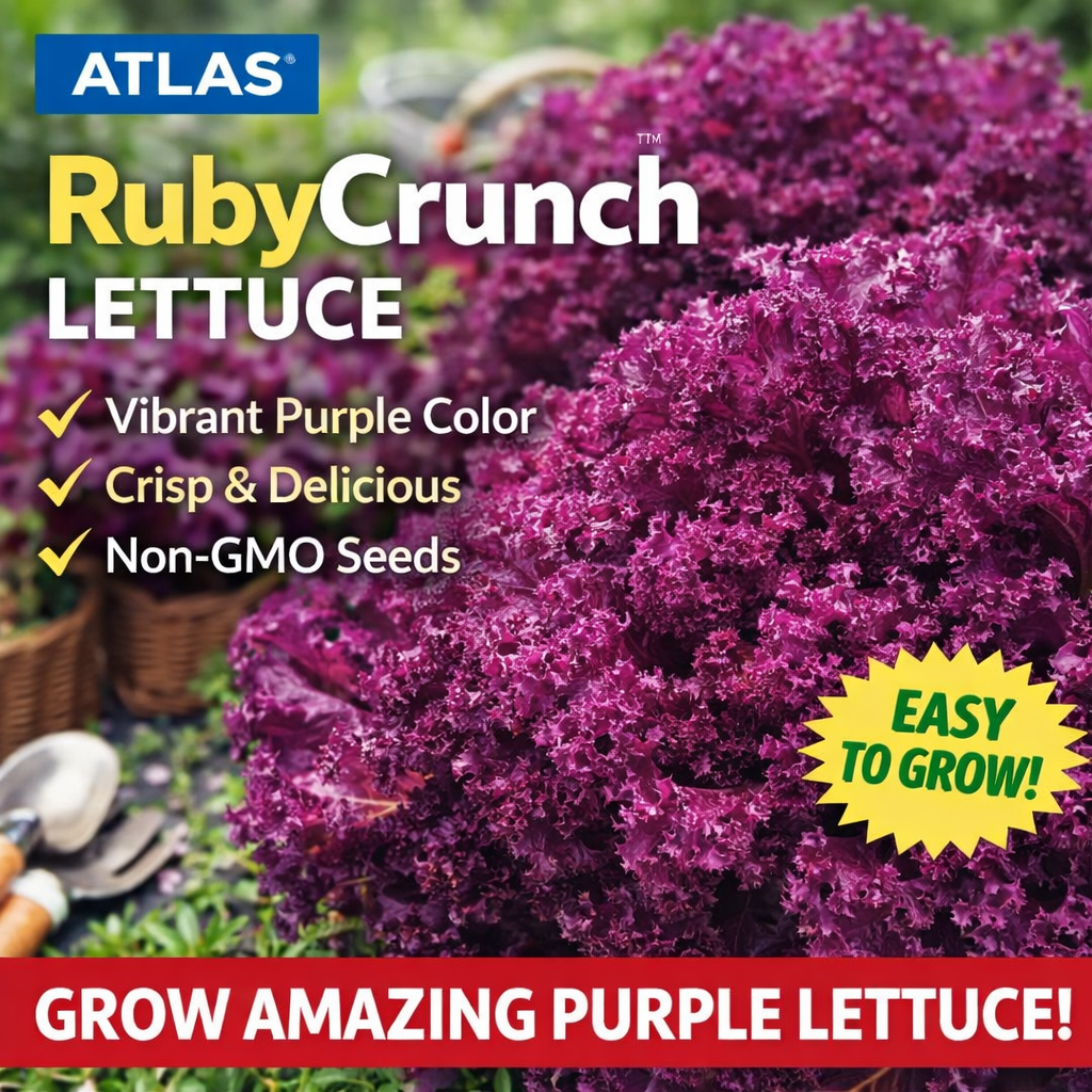 Purple Lettuce Seeds 800+ Non-GMO RubyCrunch Crisp Salad Garden