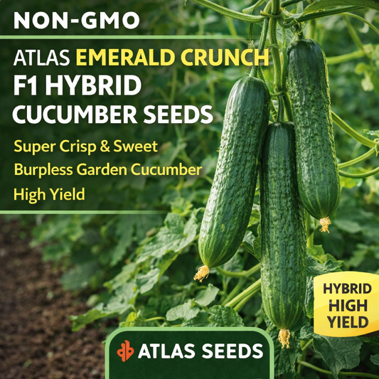 Emerald Crunch F1 Snack Cucumber Seeds Burpless Sweet High Yield